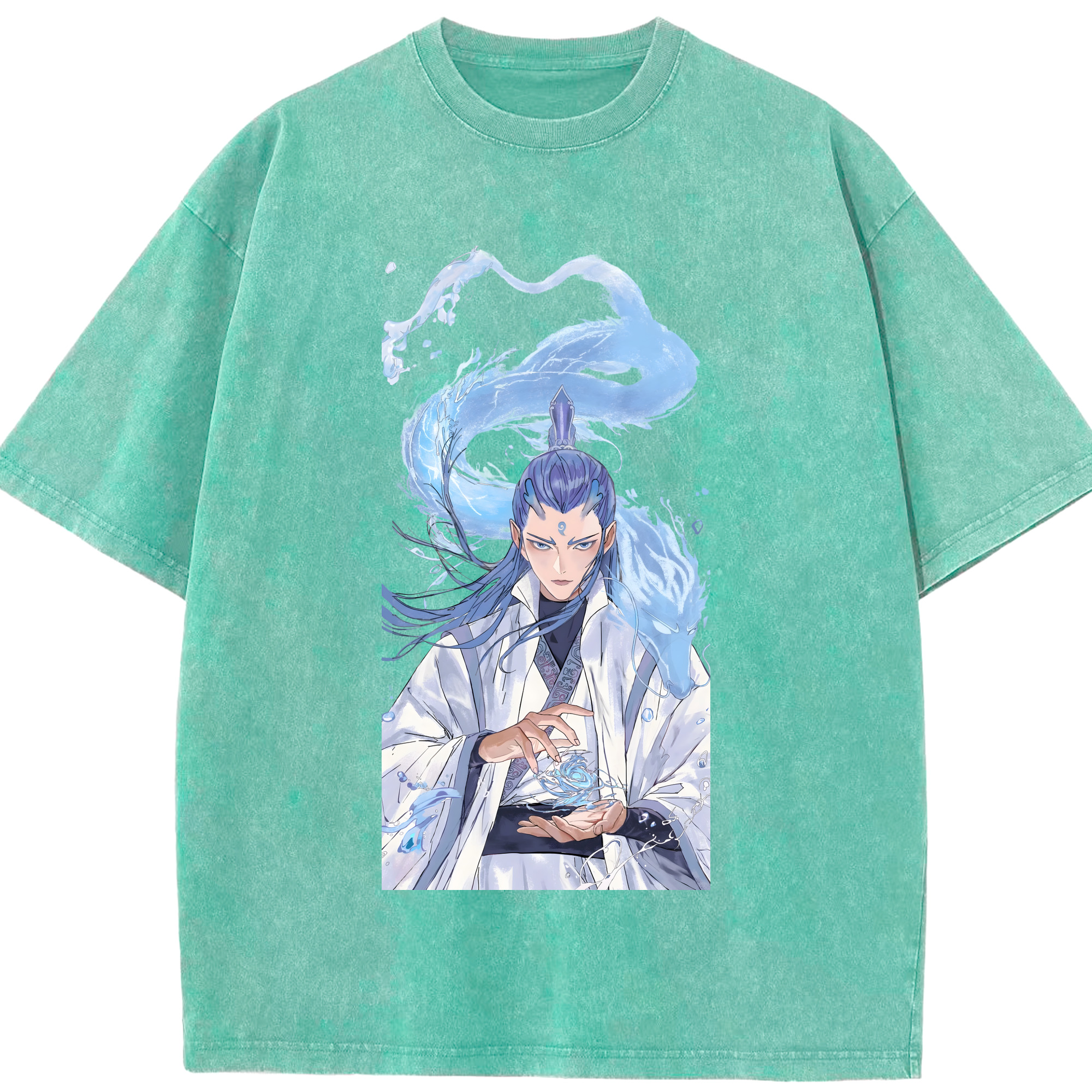 （画像用） Ne Zha 2 ナタ 魔童の大暴れ 綿100% ヴィンテージ風 半袖Tシャツ（フロントプリント）